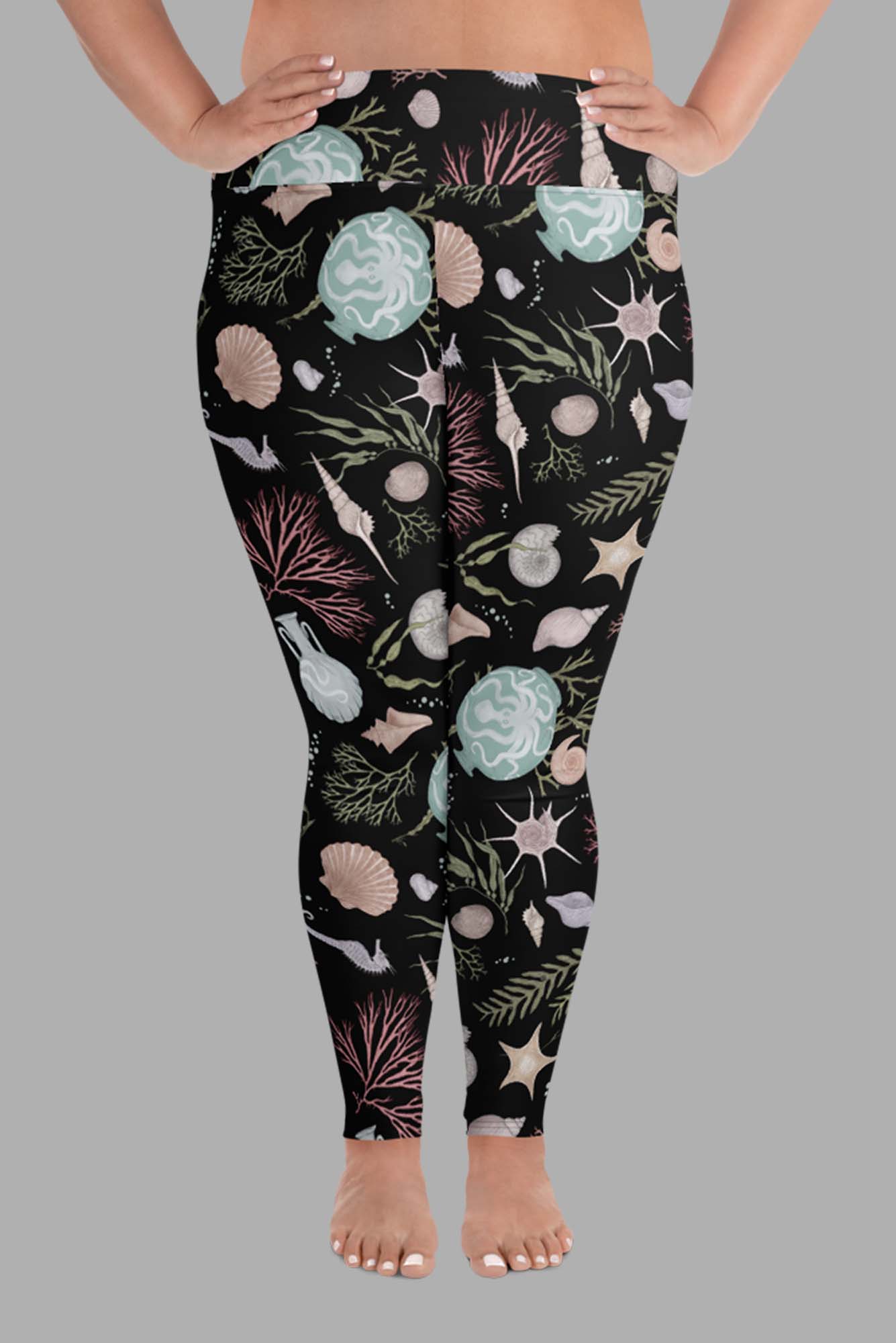 cosmic drifters sea witch print plus size leggings front