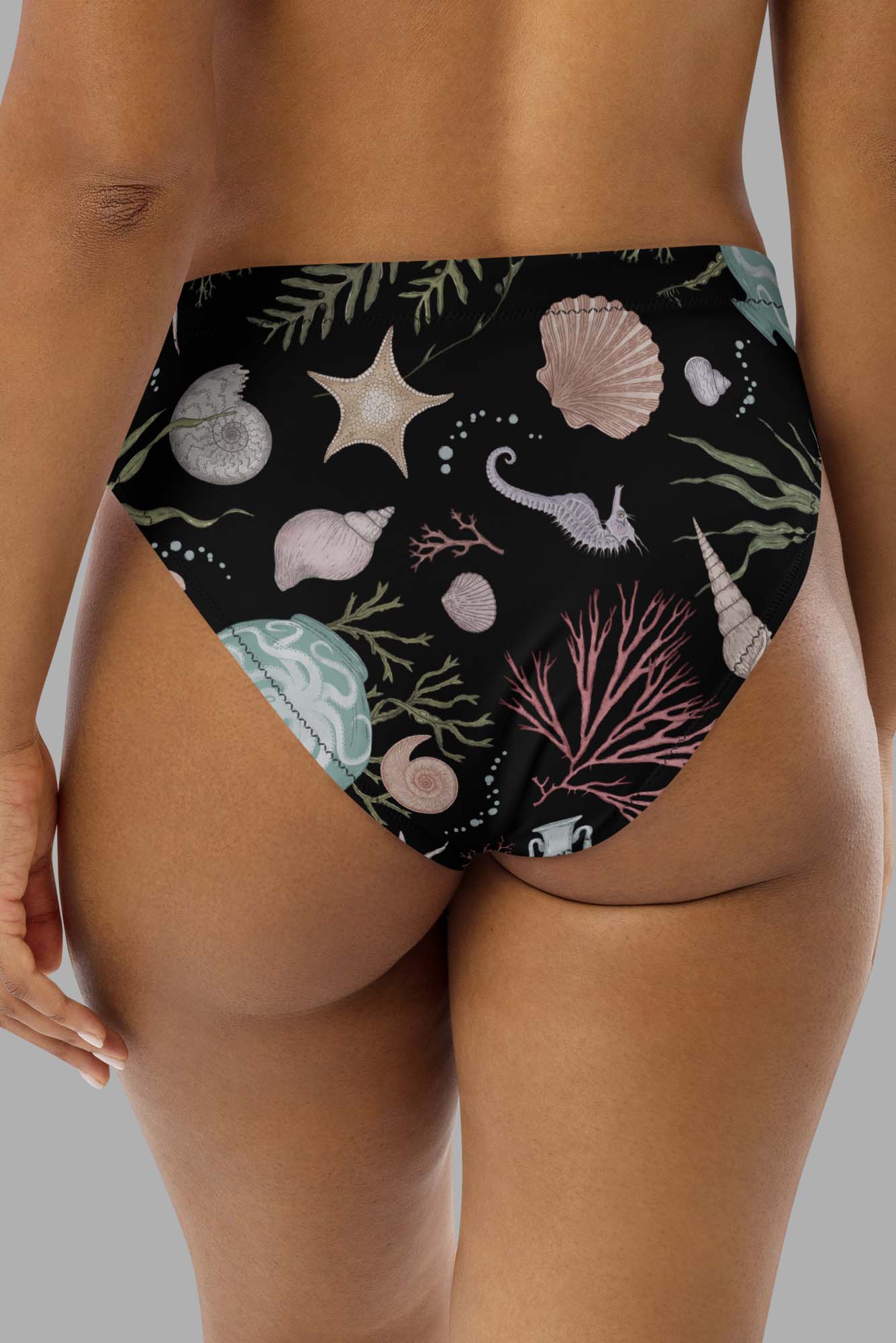 cosmic drifters sea witch print recycled high waisted bikini bottom back