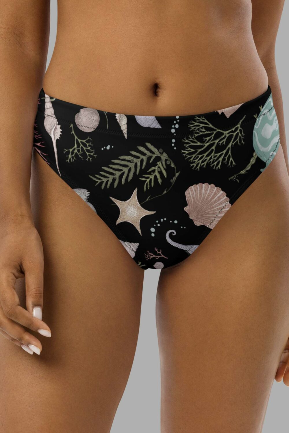 cosmic drifters sea witch print recycled high waisted bikini bottom front