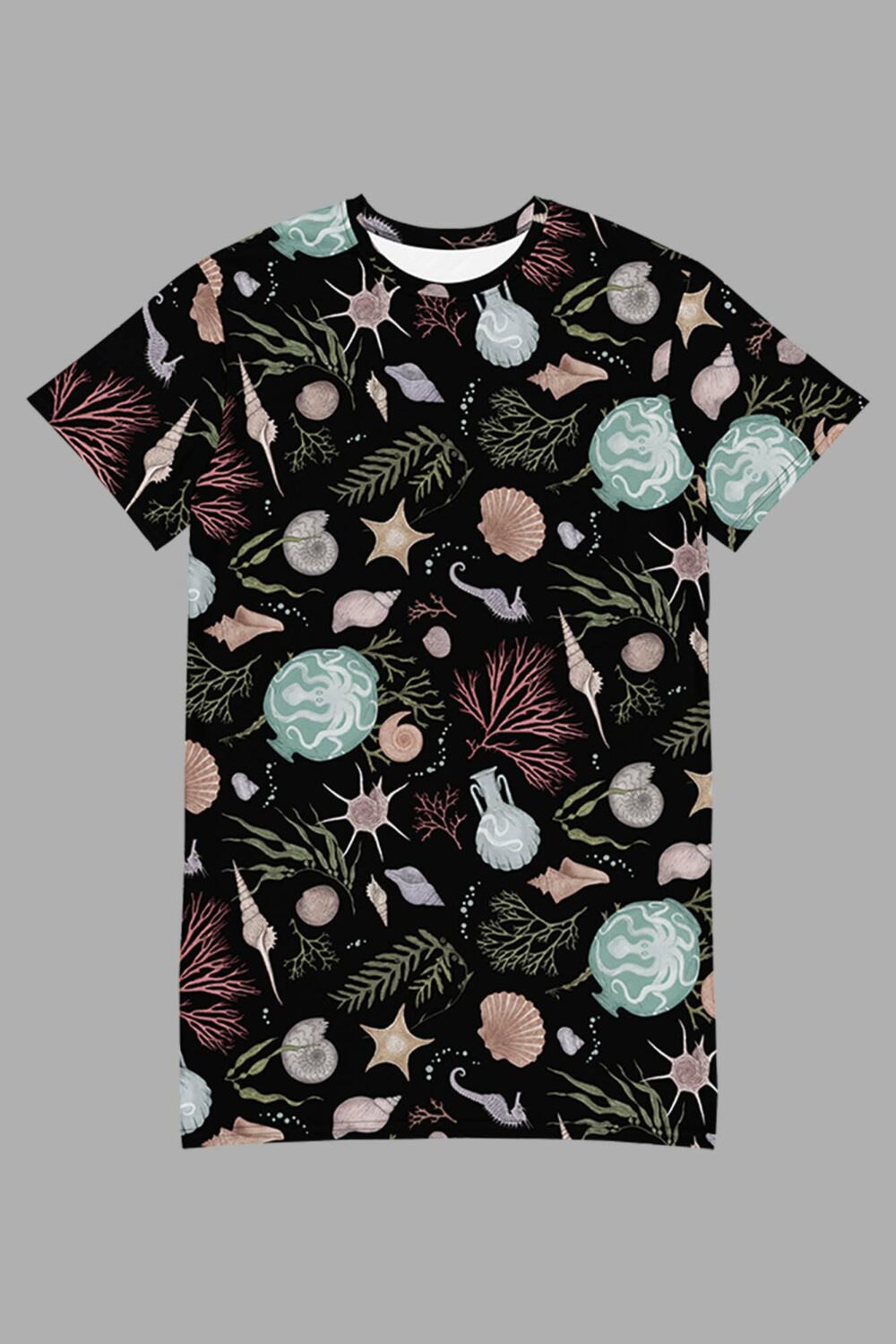 cosmic drifters sea witch print t shirt dress front