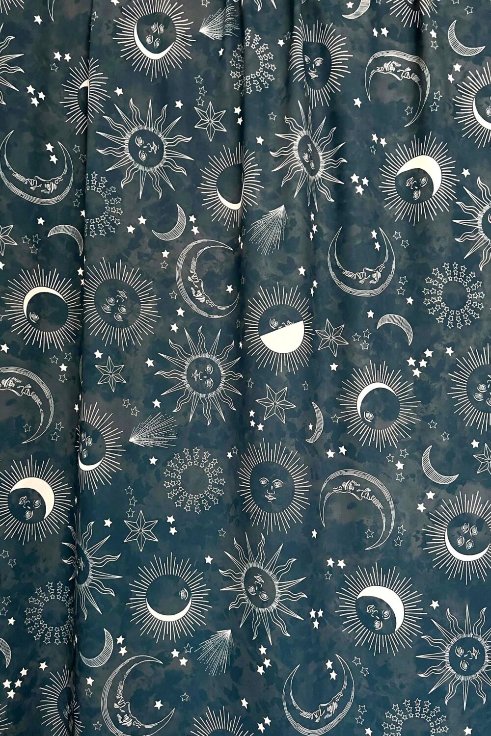 cosmic drifters stormy celeste fabric print