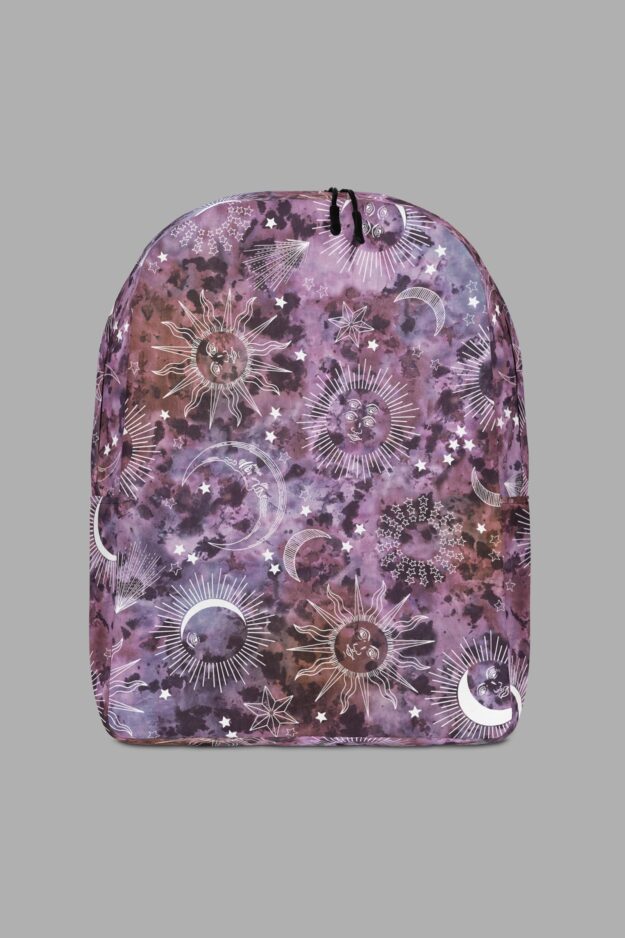 cosmic drifters stormy celeste print backpack front