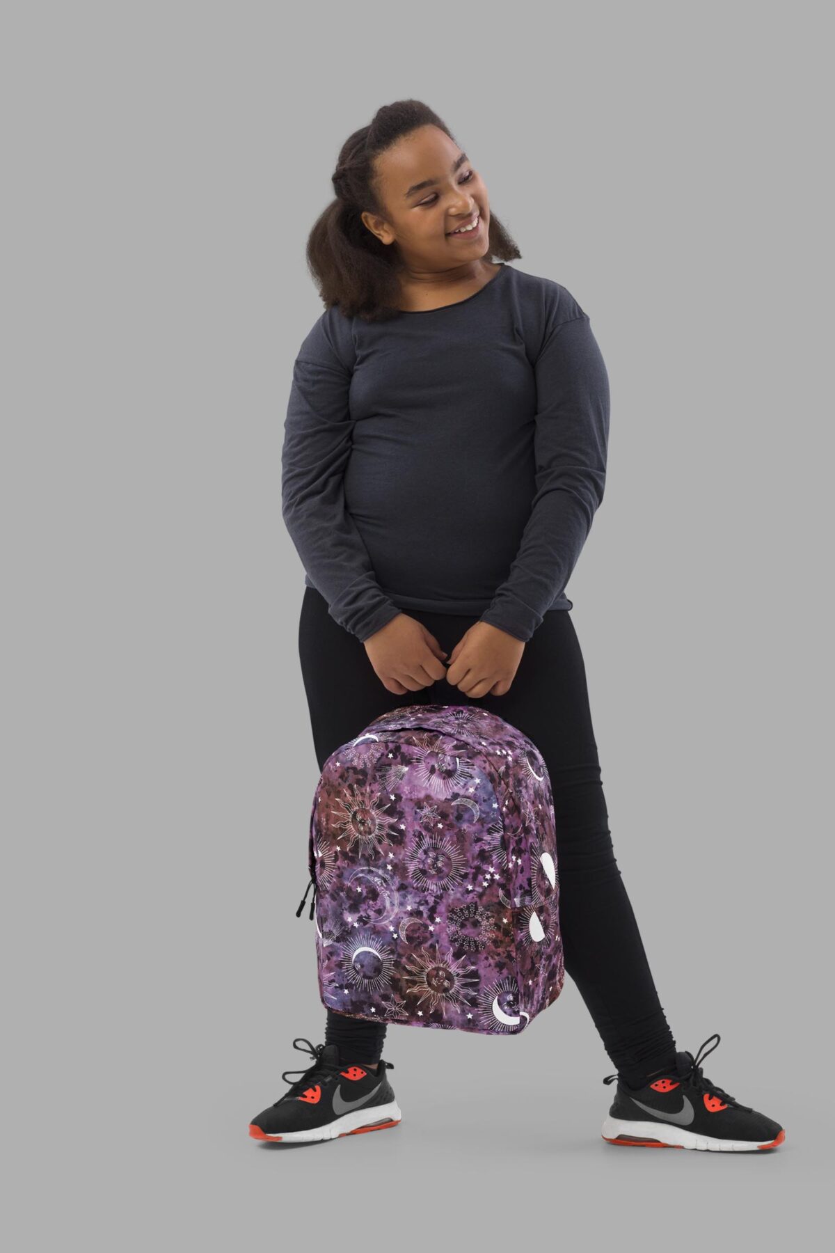 cosmic drifters stormy celeste print backpack model