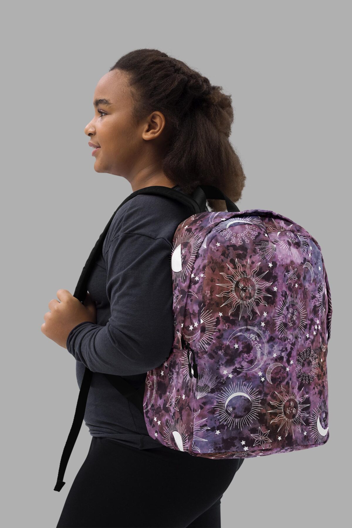 cosmic drifters stormy celeste print backpack model2