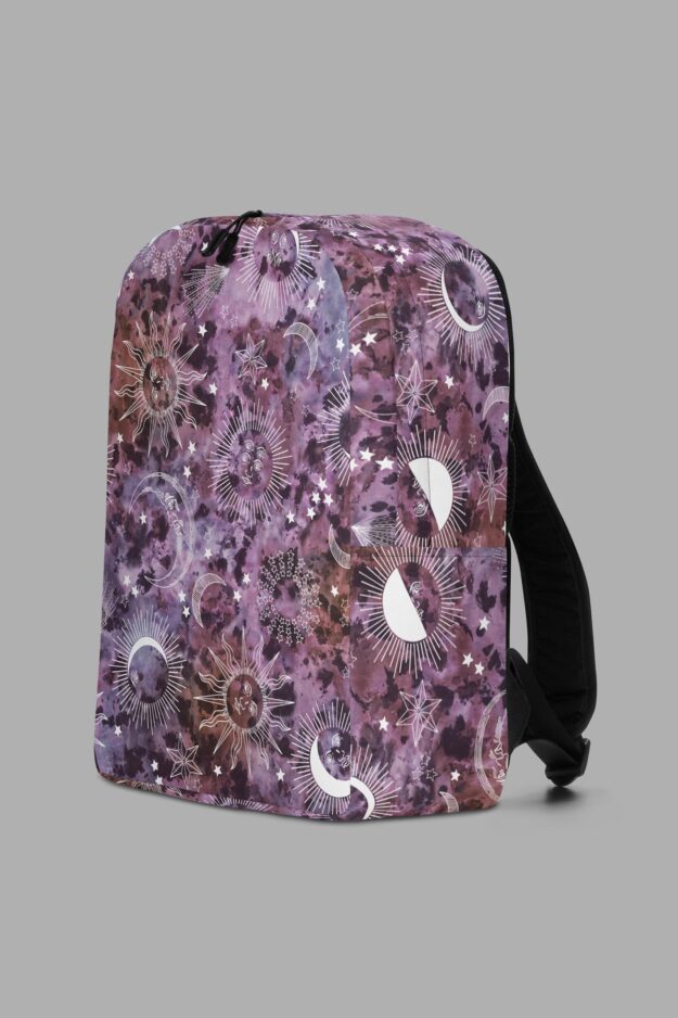 cosmic drifters stormy celeste print backpack side
