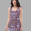 cosmic drifters stormy celeste print bodycon dress front