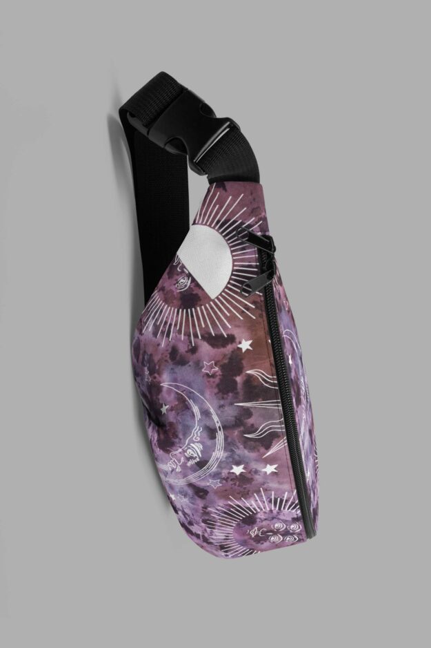 cosmic drifters stormy celeste print fanny pack 3