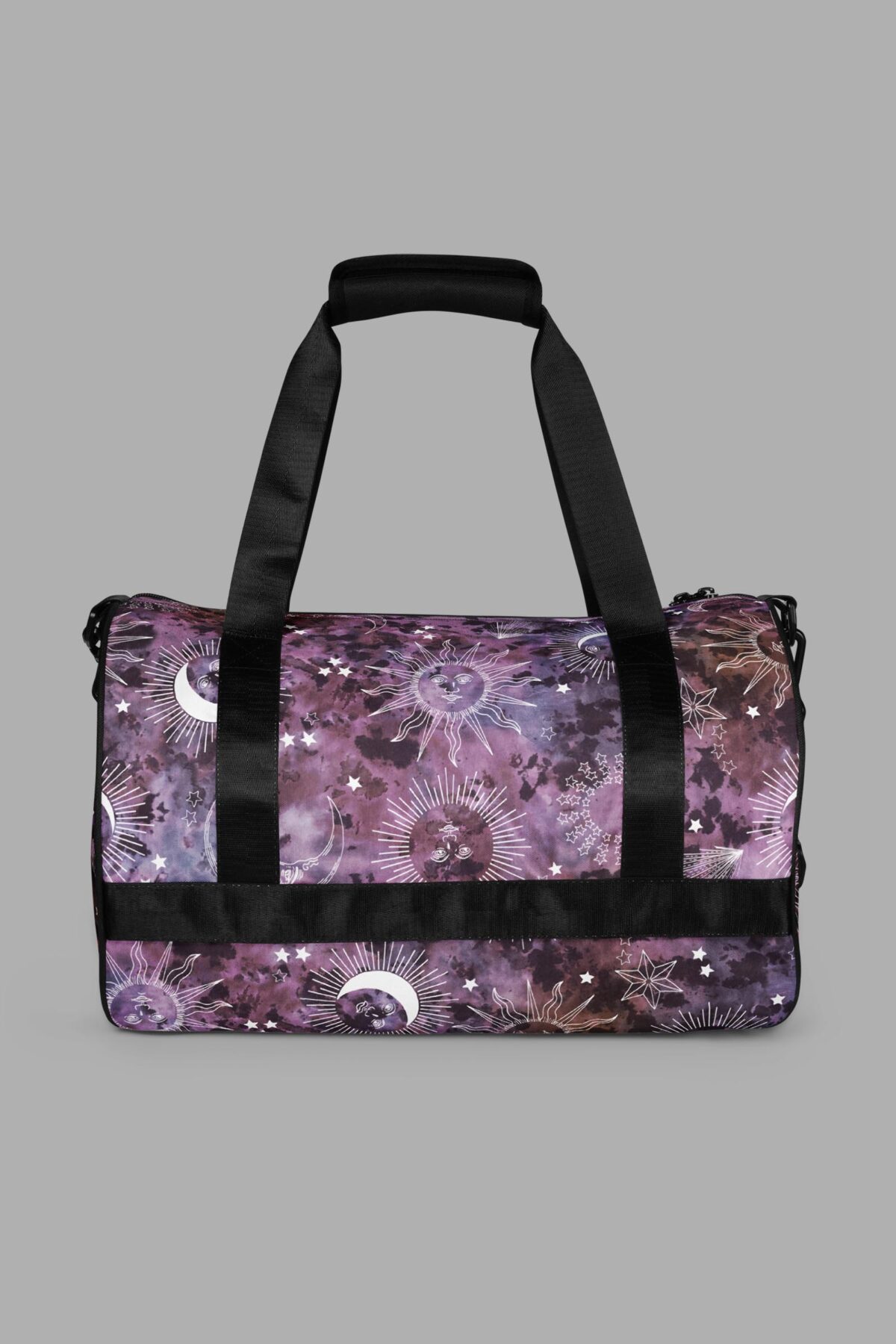 cosmic drifters stormy celeste print gym bag side