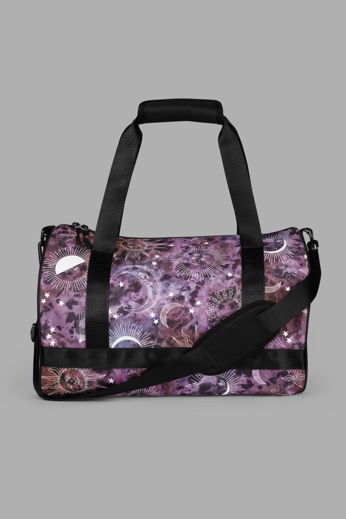 cosmic drifters stormy celeste print gym bag side2