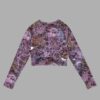 cosmic drifters stormy celeste print recycled long sleeve crop top back 2