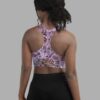 cosmic drifters stormy celeste print recycled longline sports bra back