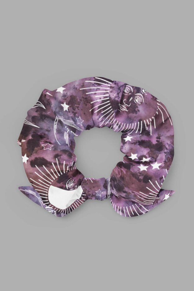 cosmic drifters stormy celeste print recycled scrunchie 2