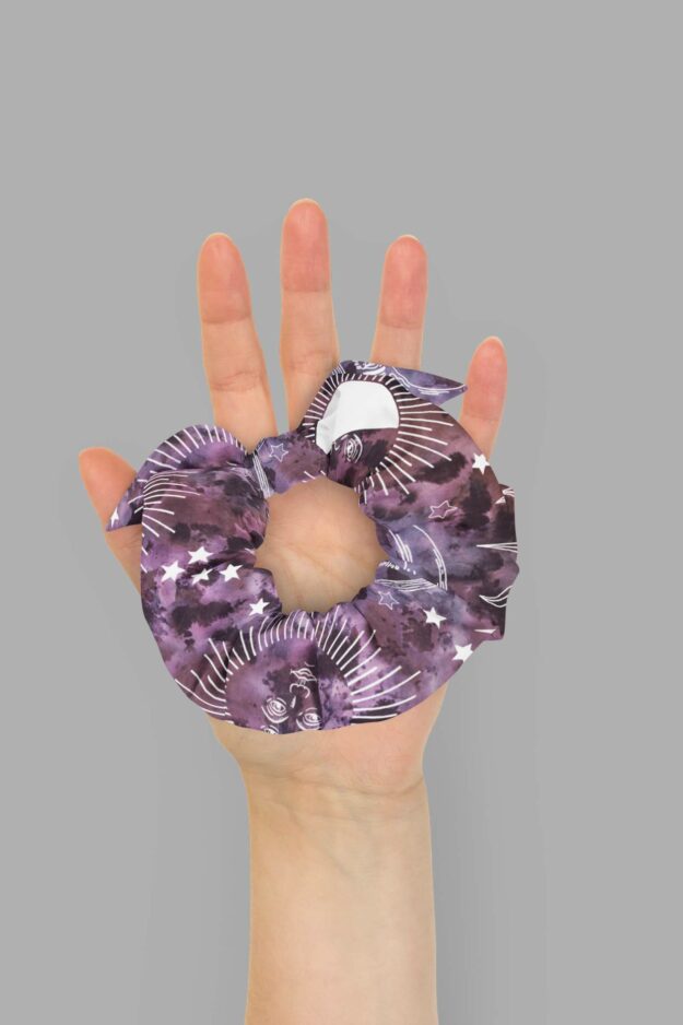 cosmic drifters stormy celeste print recycled scrunchie 3