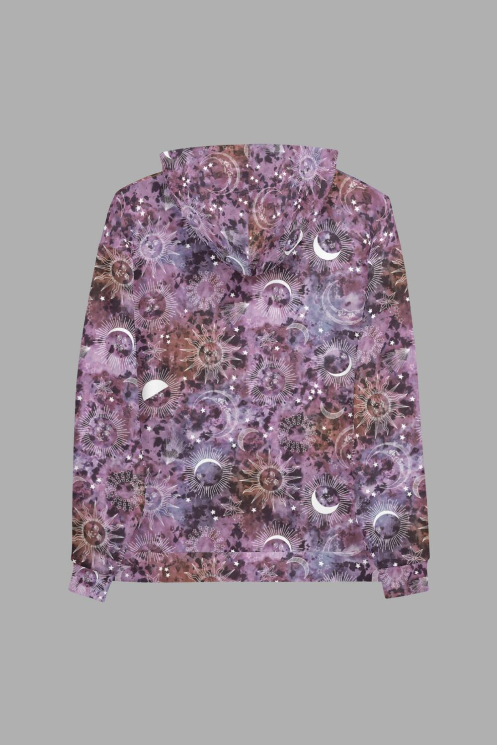 cosmic drifters stormy celeste print recycled unisex hoodie back 2