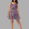 cosmic drifters stormy celeste print skater dress front