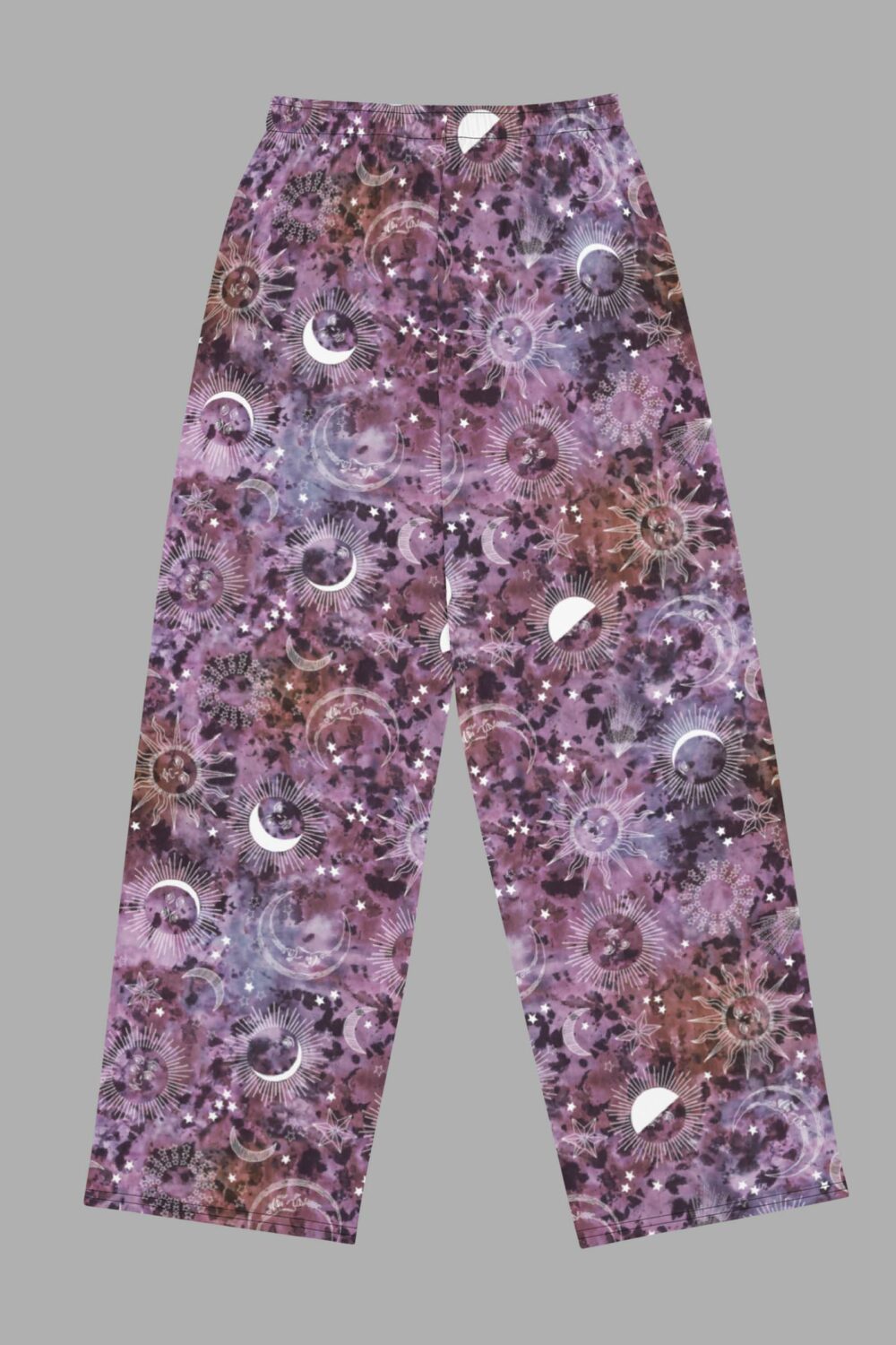 cosmic drifters stormy celeste print unisex wide leg pants back 2