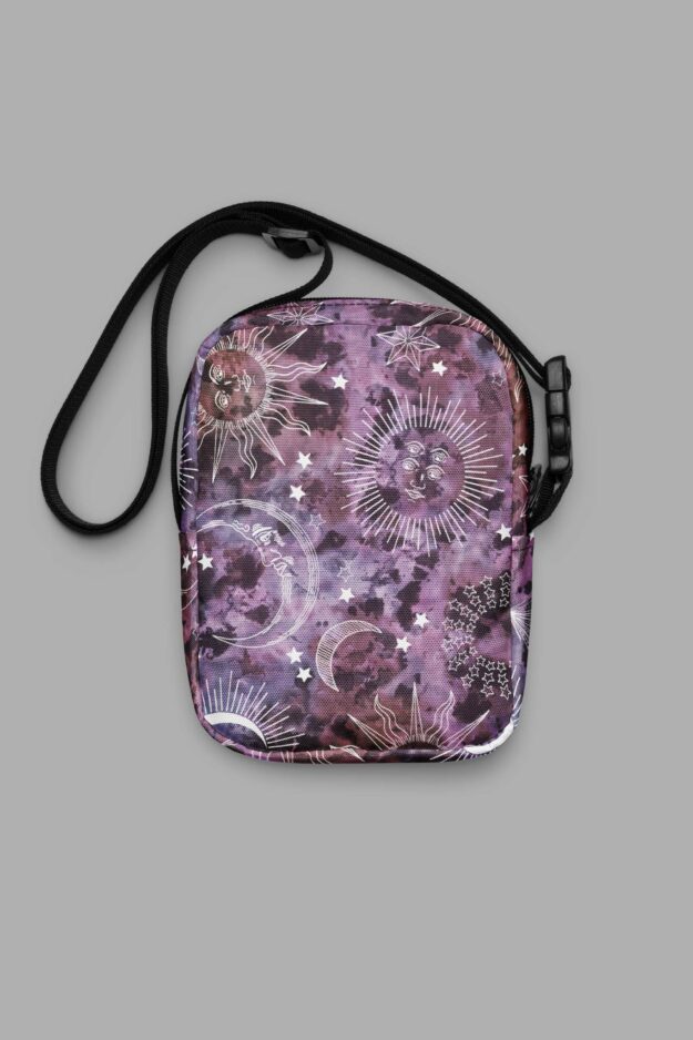 cosmic drifters stormy celeste print utility crossbody bag 3