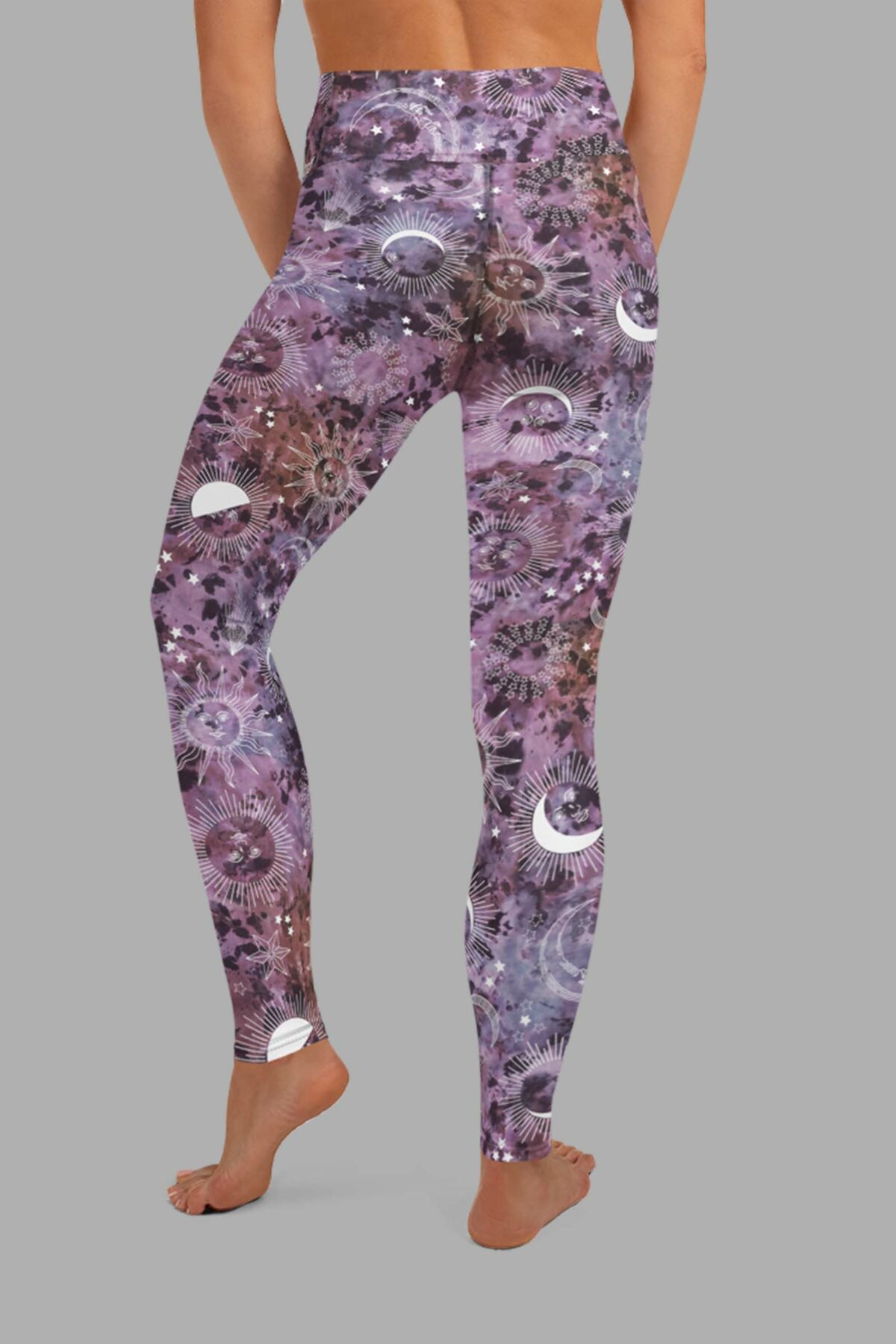 cosmic drifters stormy celeste print yoga leggings back