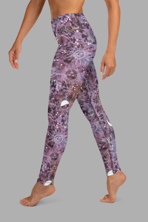 cosmic drifters stormy celeste print yoga leggings side