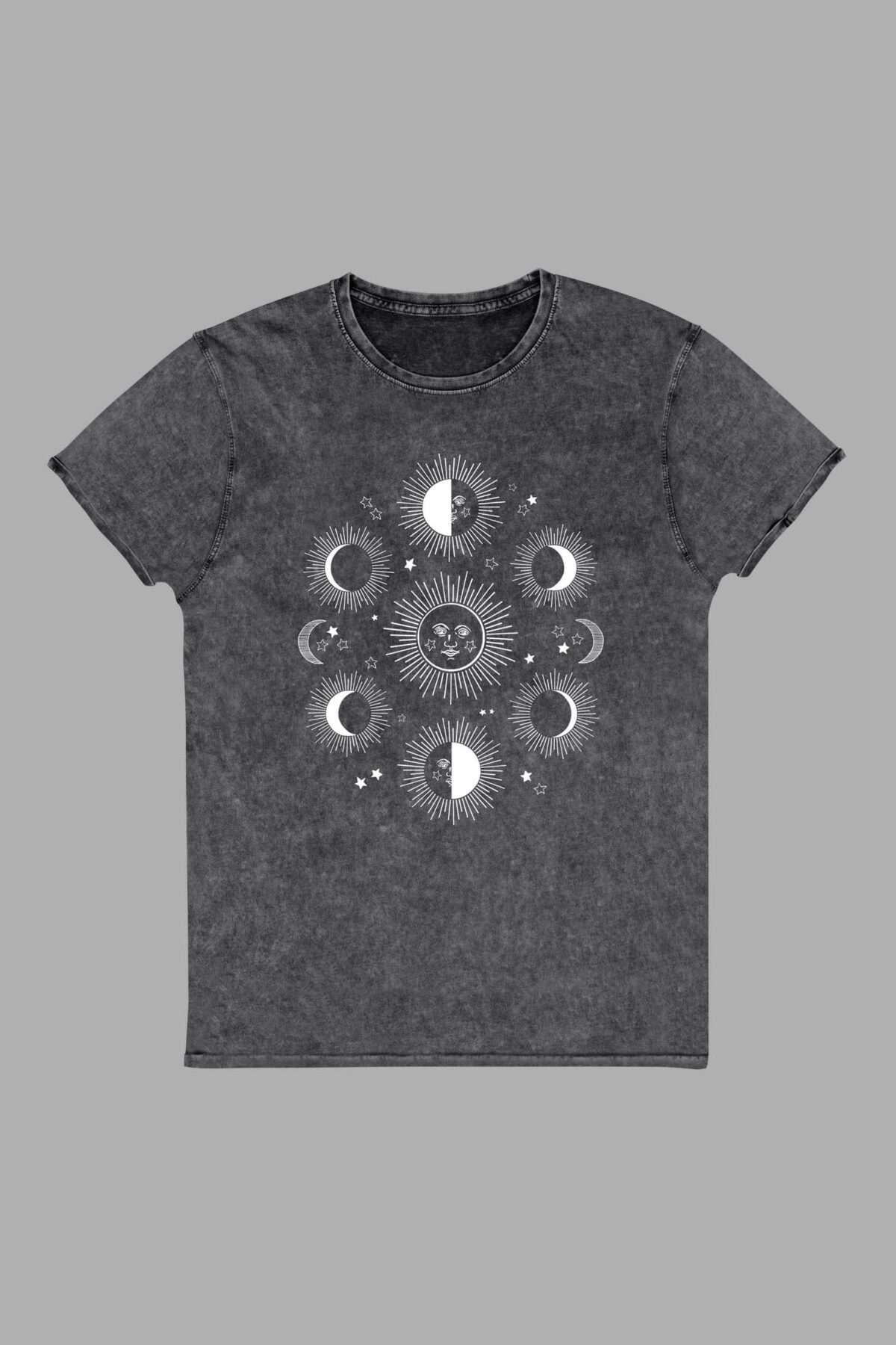 cosmic drifters stormy celeste unisex denim t shirt front 3