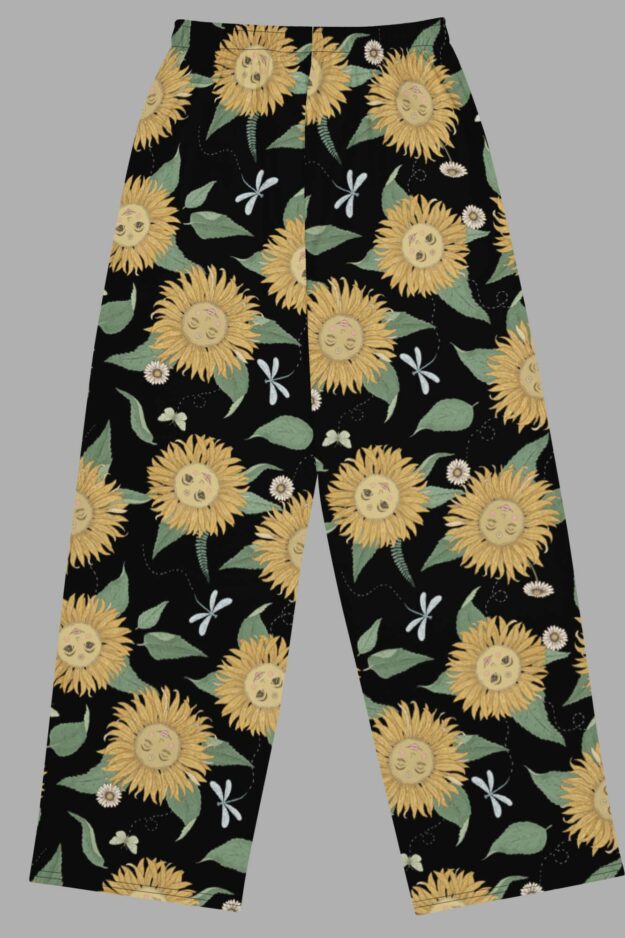 cosmic drifters sunflower daze print wide leg lounge pants back