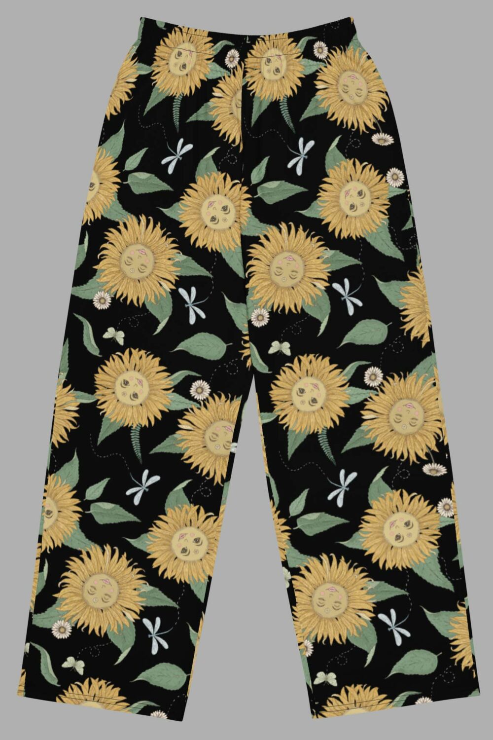 cosmic drifters sunflower daze print wide leg lounge pants front2