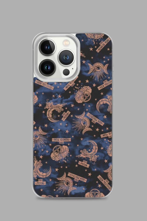 cosmic drifters tarot print clear case for iphone iphone 13 pro case on phone 64e34b355d7a8