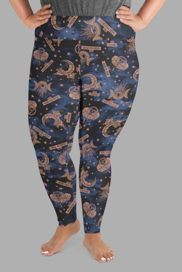 cosmic drifters tarot print plus size leggings