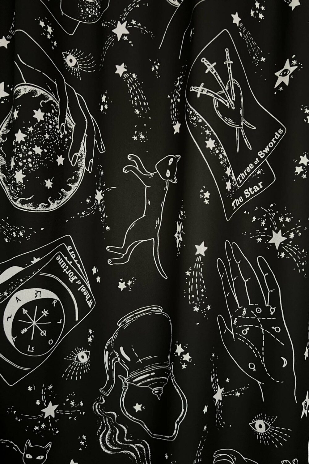 cosmic drifters travelling carnival fabric print