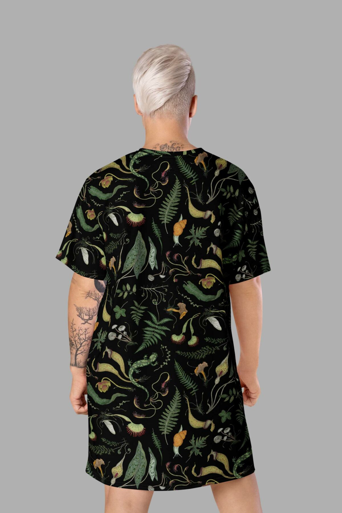 cosmic drifters werewood print all over print t shirt dress back