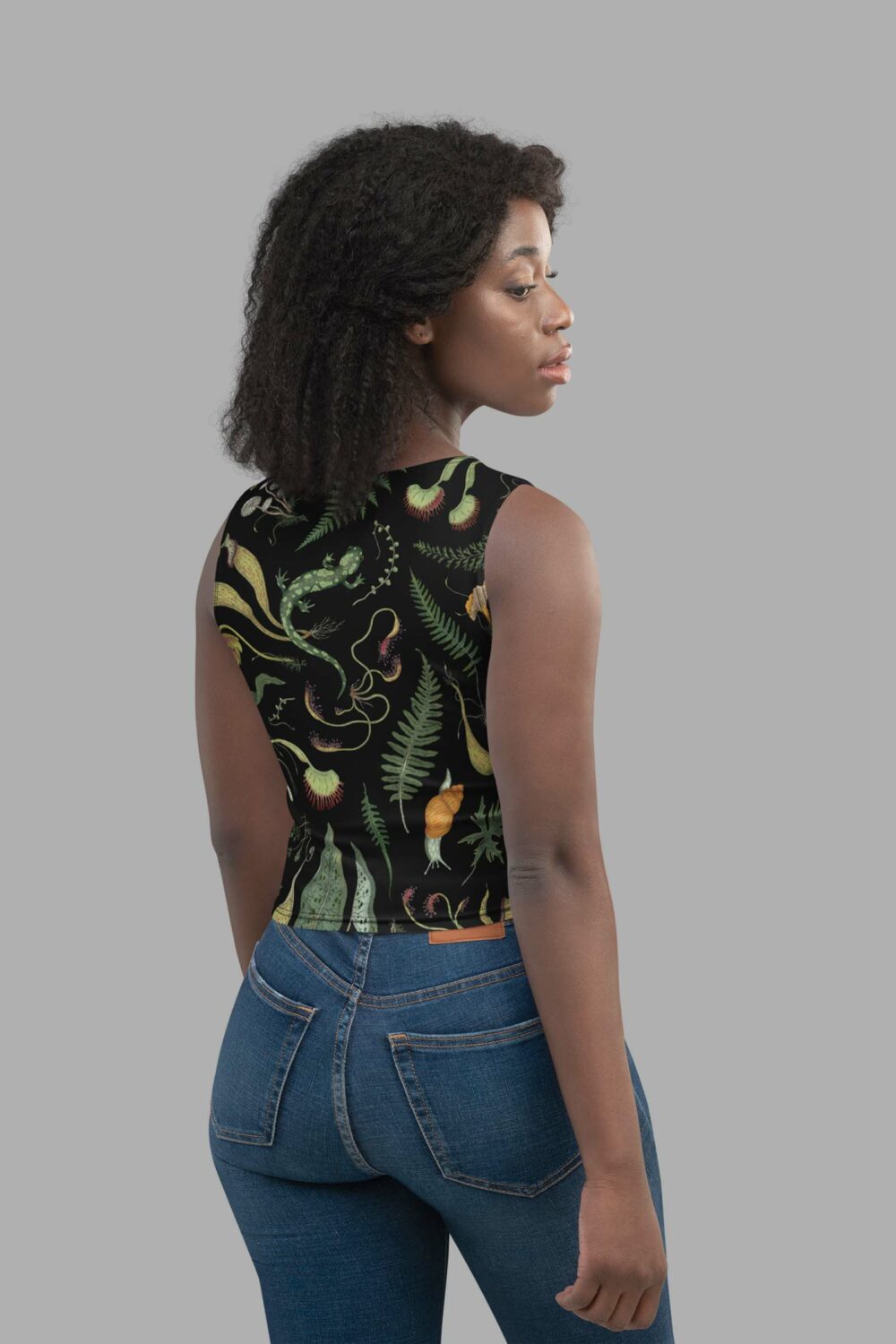 cosmic drifters werewood print crop top back