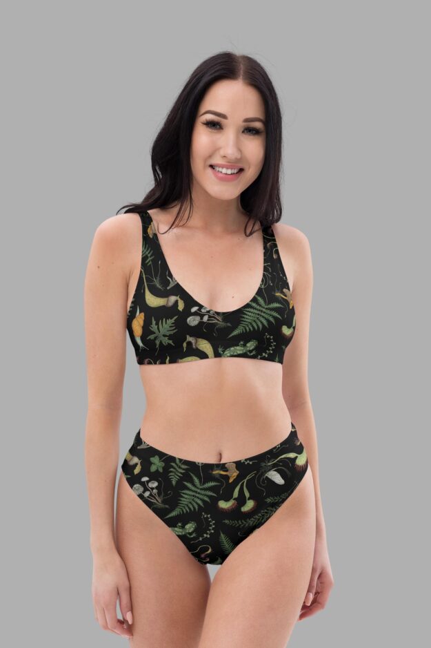 cosmic drifters werewood print high waist bikini front2