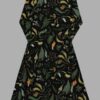 cosmic drifters werewood print long sleeve midi dress back