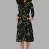 cosmic drifters werewood print long sleeve midi dress front