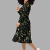 cosmic drifters werewood print long sleeve midi dress side