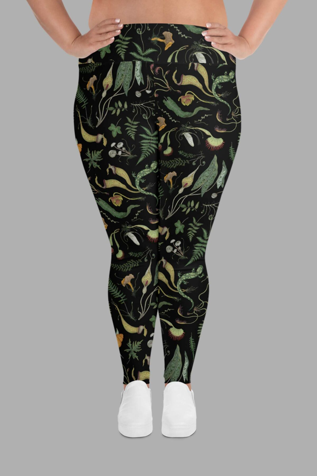 cosmic drifters werewood print plus size leggings front