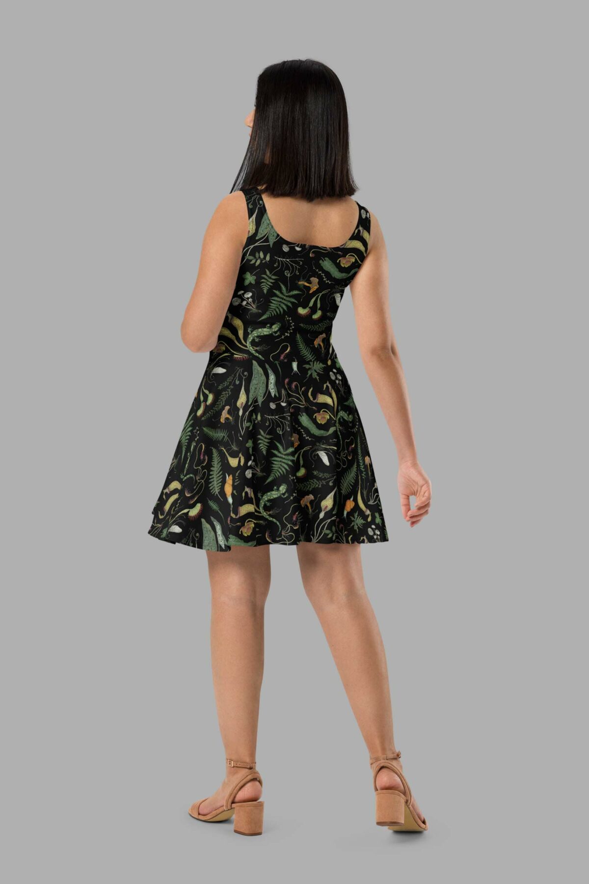 cosmic drifters werewood print skater dress back2