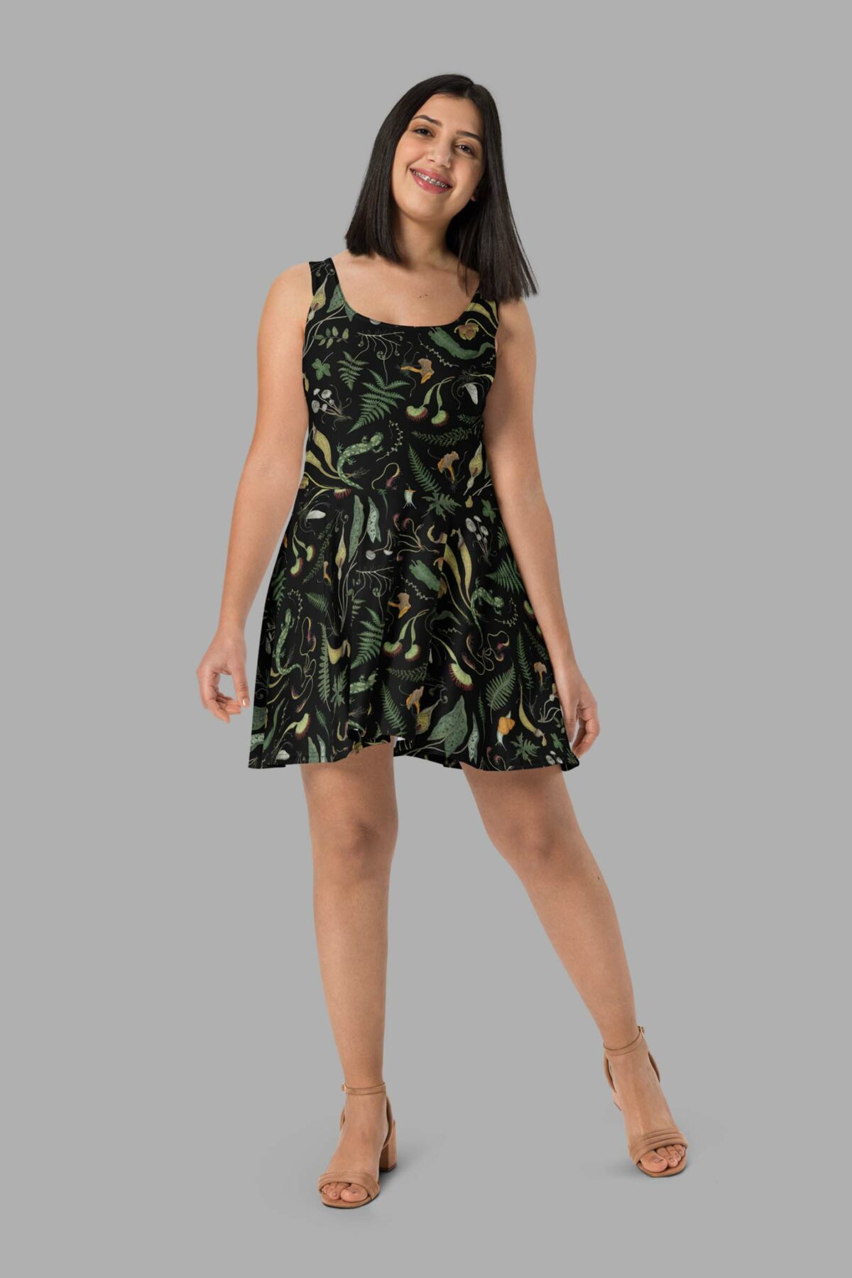 cosmic drifters werewood print skater dress front2