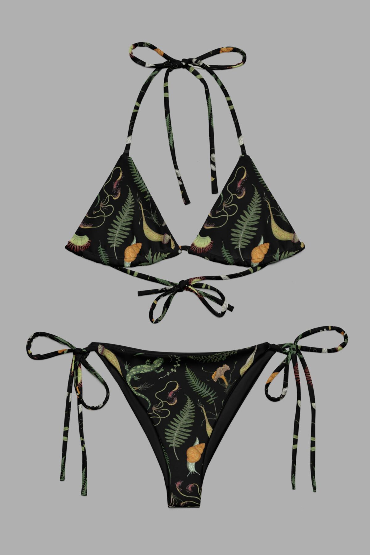 cosmic drifters werewood print triangle bikini front2