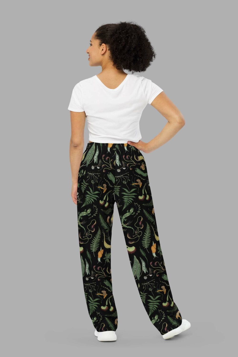 cosmic drifters werewood print unisex wide leg pants back