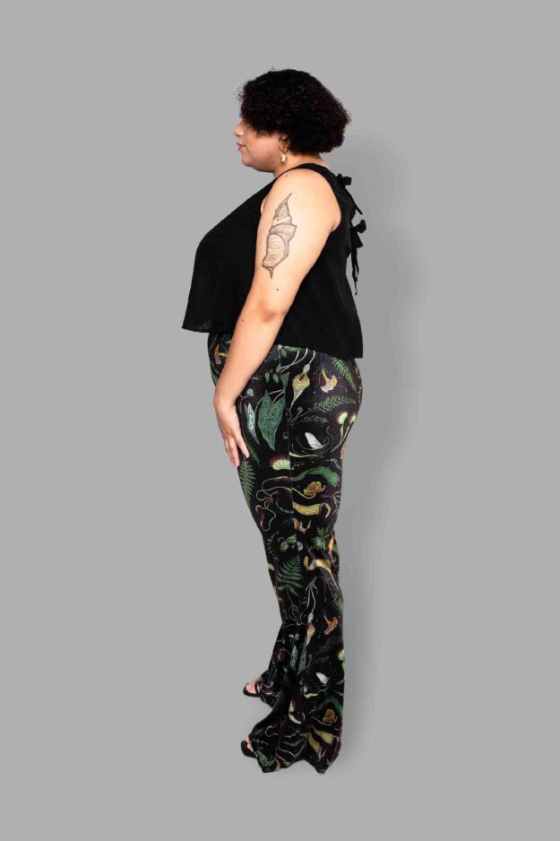 cosmic drifters werewood print velvet flares side2