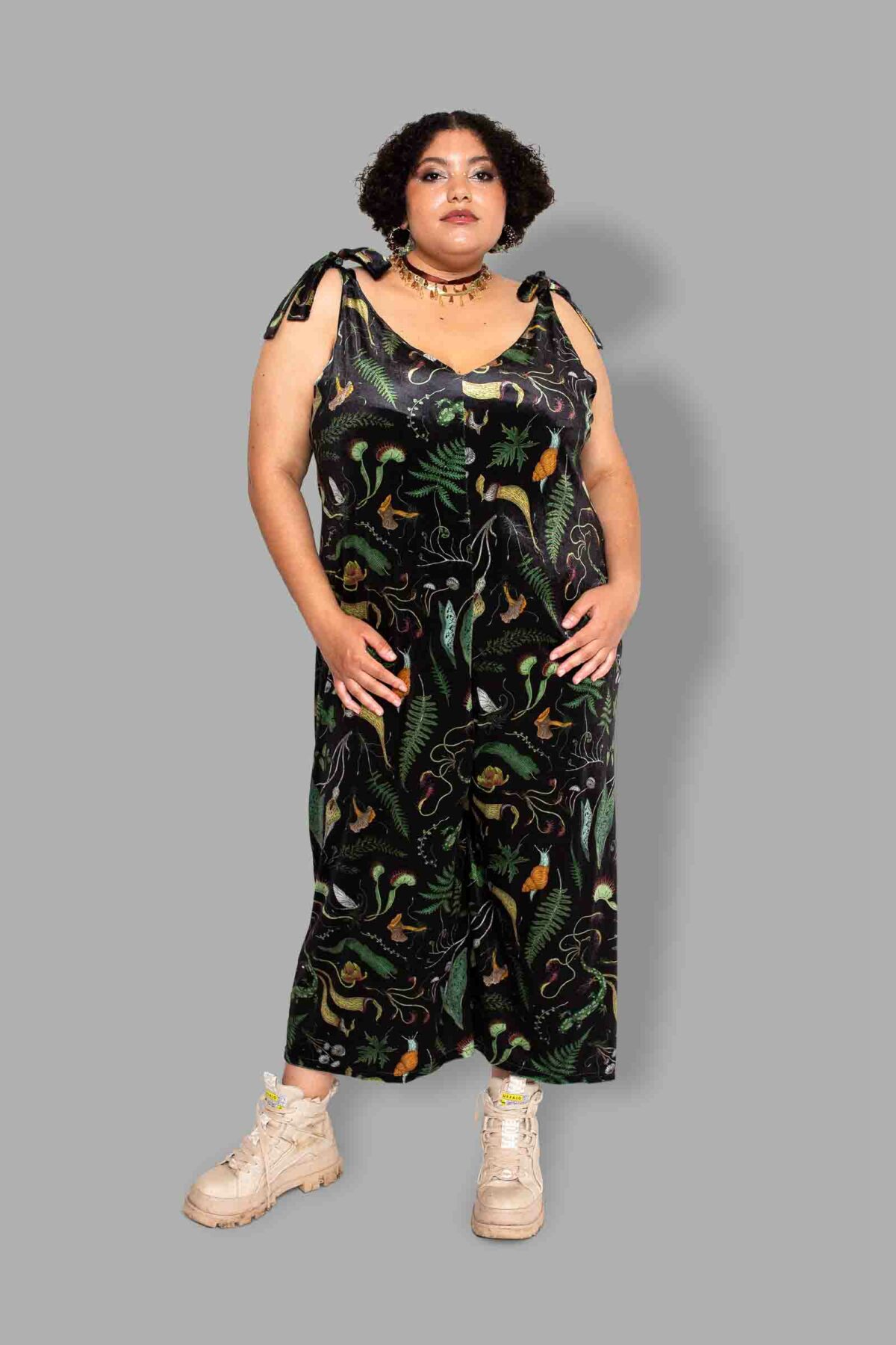 cosmic drifters werewood print velvet romper front