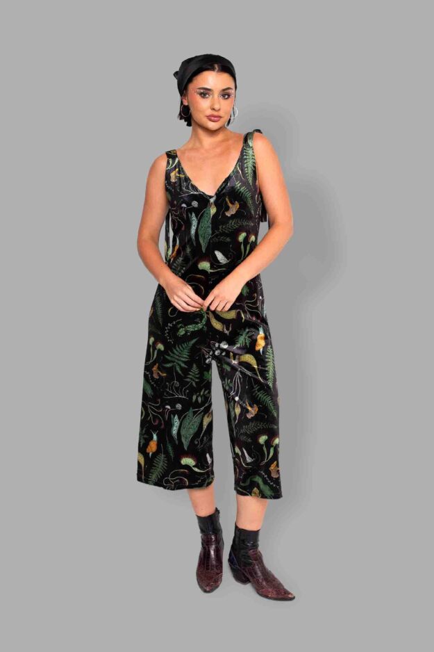 cosmic drifters werewood print velvet romper front2