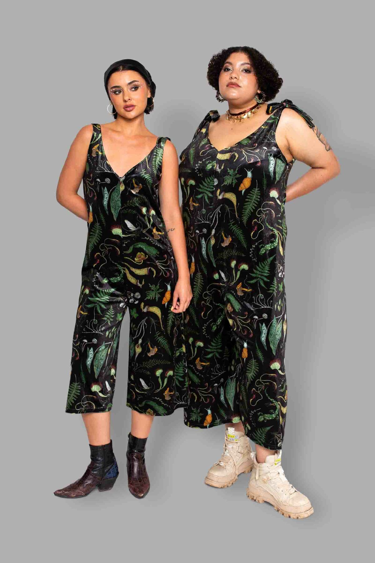 cosmic drifters werewood print velvet romper pairs