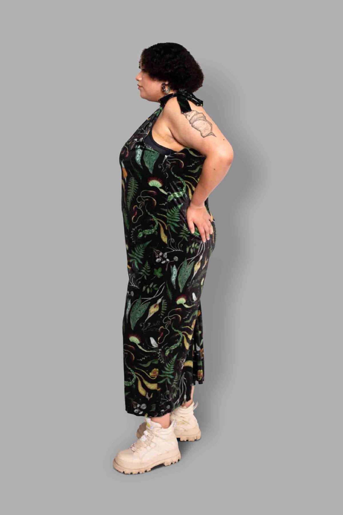 cosmic drifters werewood print velvet romper side