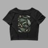 cosmic drifters werewood print womens crop tee black front 2