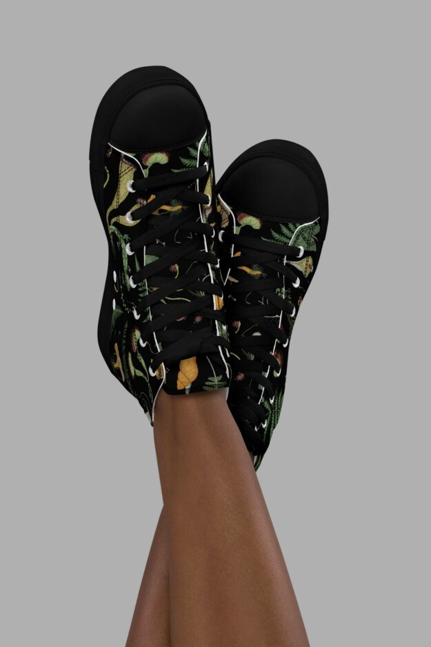 cosmic drifters werewood print womens high top canvas shoes 2