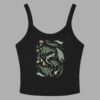 cosmic drifters werewood print womens micro rib tank top solid black front 2