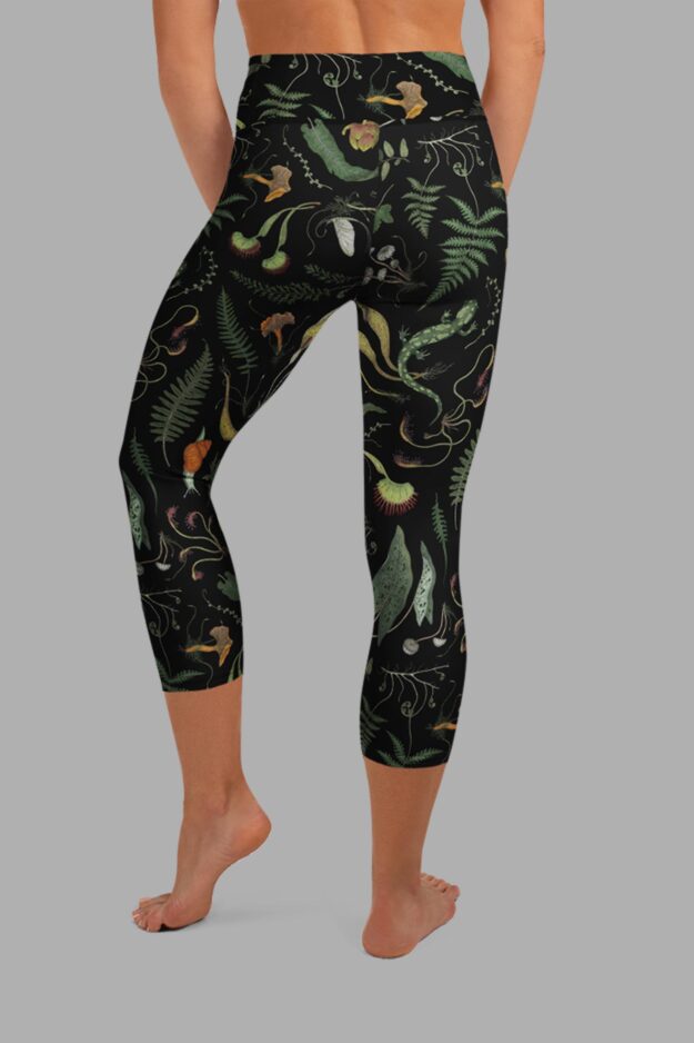 cosmic drifters werewood print yoga capri leggings back2