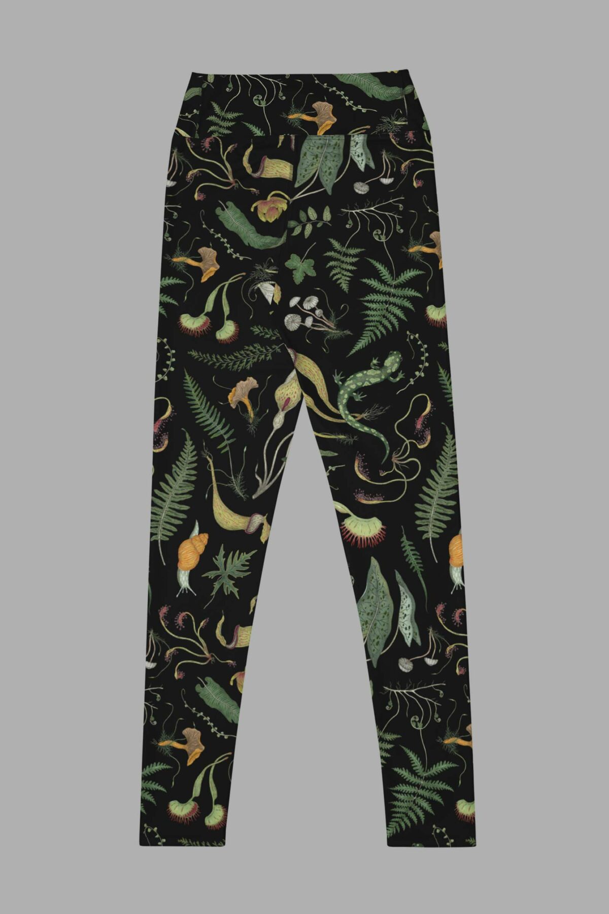 cosmic drifters werewood print yoga leggings flat